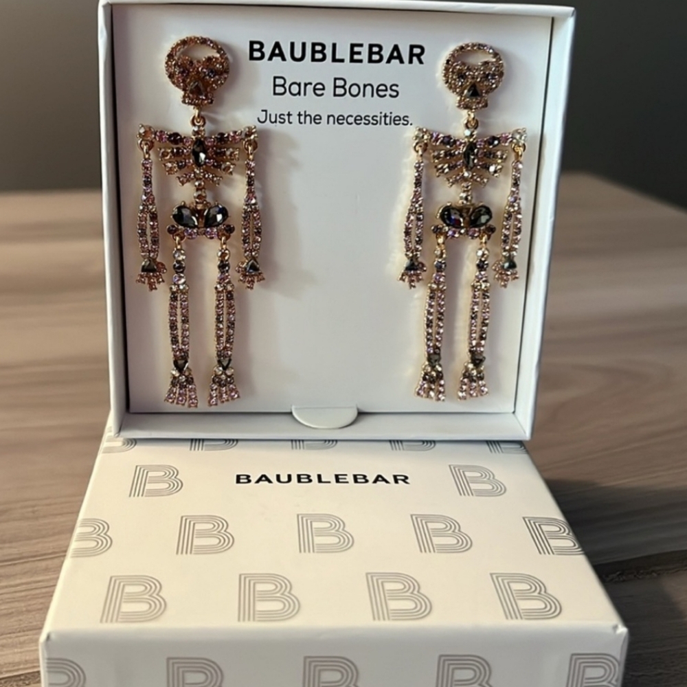 Skeleton earrings new on card
